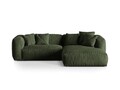 Coltar modular dreapta 2 locuri, Martina-120, Micadoni Home, 283x176x75 cm, catifea, verde