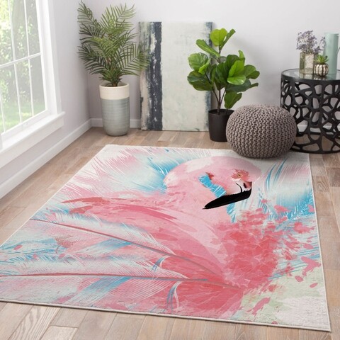 Covor Flamingo, Oyo Concept, 80x140 cm, poliester, multicolor