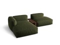 Coltar modular stanga 2 locuri, Martina-169, Micadoni Home, 285x176x75 cm, tesatura structurata catifelata, verde