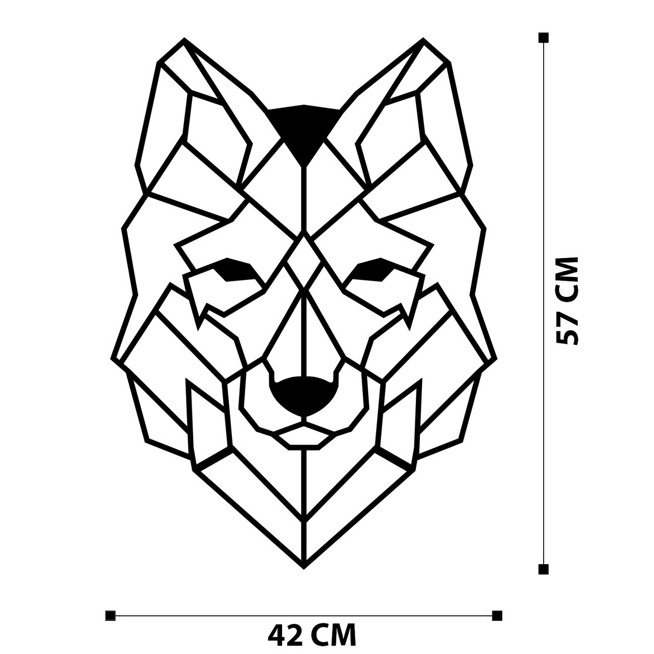 Decoratiune de perete, Wolf2 Metal Decor, metal, 41 x 57 cm, negru