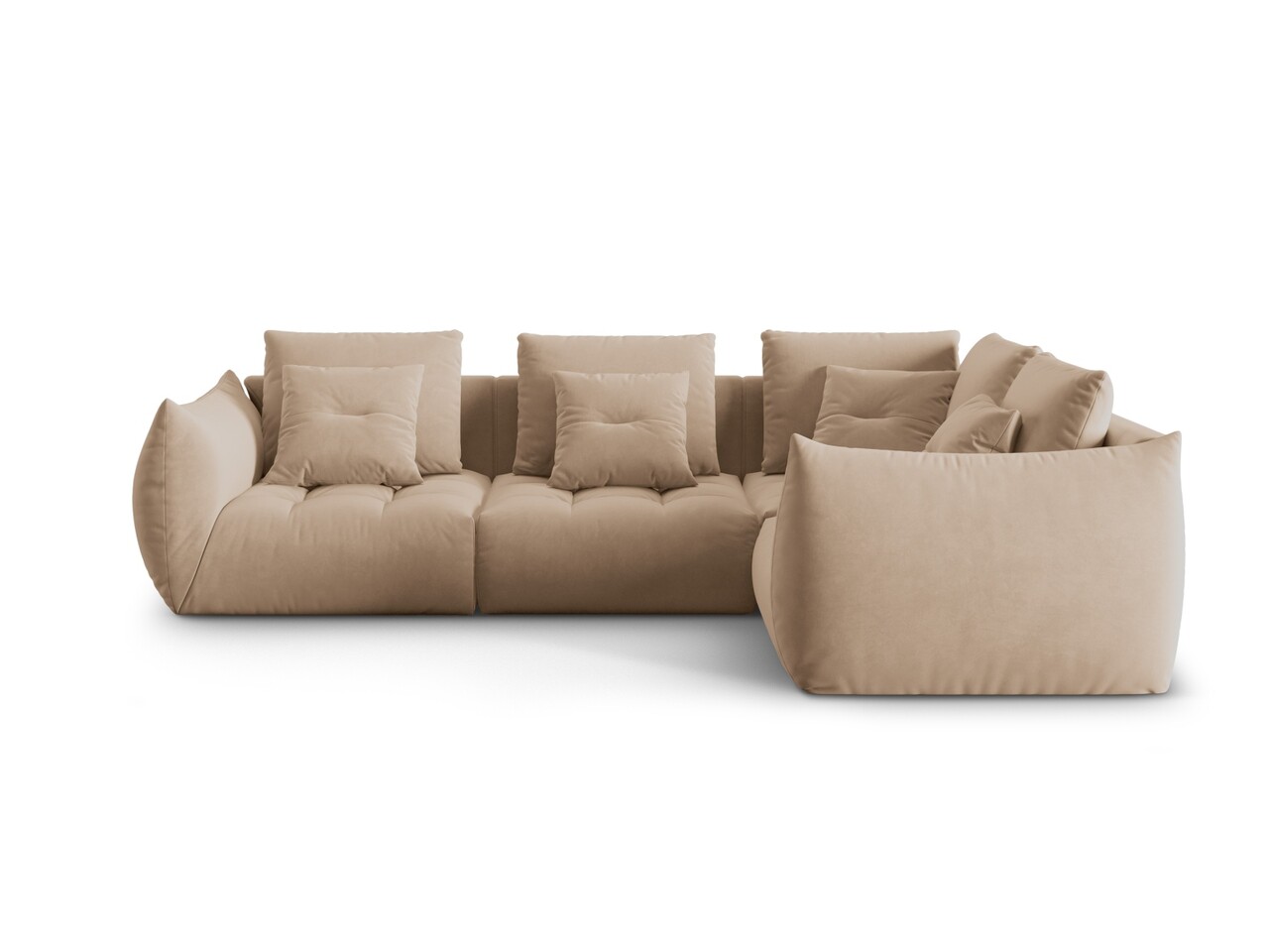 Coltar modular dreapta 3 locuri, Bloom-184, Micadoni Home, 316x216x95 cm, catifea, bej sand - 1 | YEO