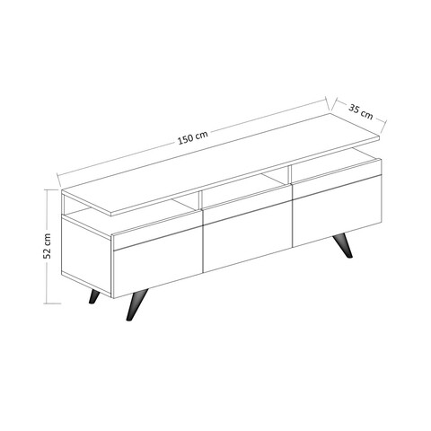 Comoda TV, Inarch, Berlin 150, Antracit / Stejar