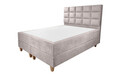 Pat matrimonial, Stockholm, Cubic E, 180x200 cm, saltea tip Pocket, topper memory, Taupe