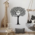 Decoratiune de perete, Love Tree, Metal, Dimensiune: 59 x 70 cm, Negru