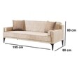 Canapea extensibila Doruk, Pandia Home, 195x80x80 cm, lemn, crem