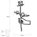 Decoratiune de perete, Rose in Hand, Metal, Dimensiune: 54 x 100 cm, Negru