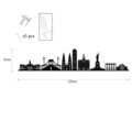 Decoratiune de perete, New York Skyline, Metal, Dimensiune: 120x24 cm, Negru