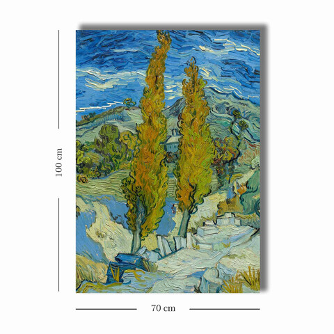 Tablou decorativ, 70100VANGOGH057, Canvas , Lemn, Multicolor