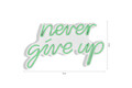 Decoratiune luminoasa LED, Never Give Up, Benzi flexibile de neon, DC 12 V, Verde