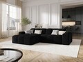 Coltar stanga 4 locuri, Kendal, Micadoni Home, BL, 256x173x79 cm, catifea, negru