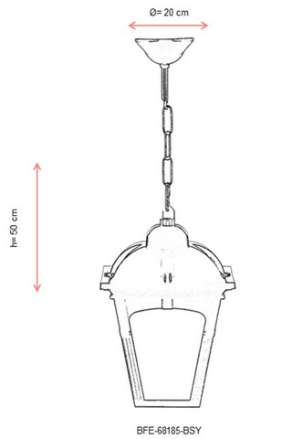 Lustra de exterior, Avonni, 685AVN1232, Plastic ABS, Negru