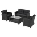 Set mobilier pentru gradina, Touloh, 4 piese, negru