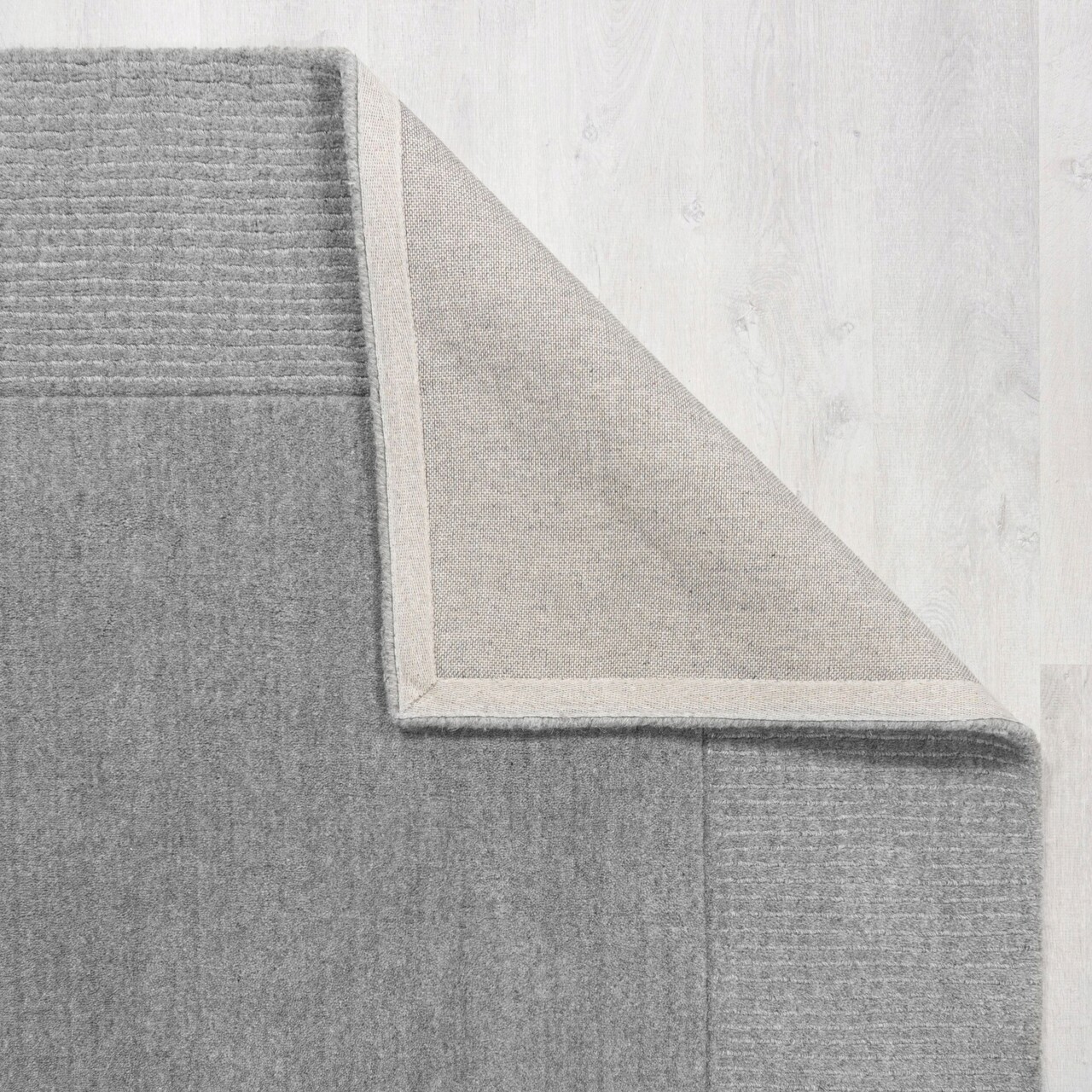 Covor Textured Border Grey Marl, Flair Rugs, 200x290 cm, lana, gri