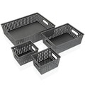 Set 4 cosuri de depozitare Grises, Versa, 34x24.5x8.5 cm, polipropilena