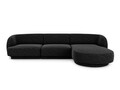 Coltar dreapta 4 locuri, Miley, Micadoni Home, BL, 259x155x74 cm, poliester chenille, negru