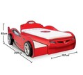 Pat pentru copii Car, Çilek, Coupe Carbed (With Friend Bed) (Red) (90X190, 107x82x209 cm, Multicolor