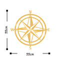 Decoratiune de perete, Compass, Metal, Dimensiune: 55 x 55 cm, Auriu