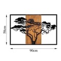 Decoratiune de perete, Acacia Tree, Lemn/metal, 90 x 58 cm, Nuc / Negru