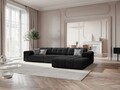 Coltar dreapta 4 locuri, Jennifer-140, Micadoni Home, 284x166x70 cm, tesatura chenille din poliester, negru