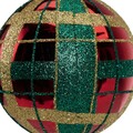 Glob Plaid, Decoris, Ø8 cm, plastic, rosu lucios