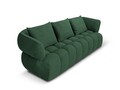 Canapea 3 locuri, Reese-192, Micadoni Home, 256x100x84 cm, catifea structurata, verde