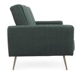 Canapea extensibila Johnny Dark Green, Bizzotto, 210 x 83 x 85 cm, catifea