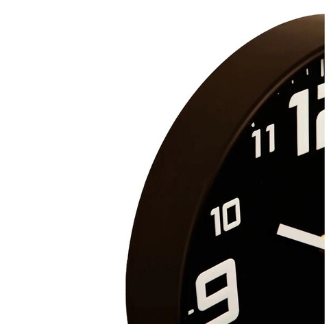 Ceas de perete, 5five, Ø 30 cm, polipropilena/sticla, negru