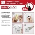 Suport autoadeziv pentru prosoape, Wenko, Uno Quadro Turbo-Loc®, 6.5 x 6.5 x 3.5 cm, plastic/inox