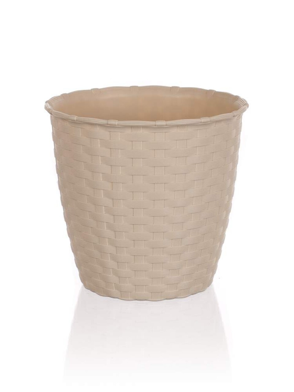 Ghiveci, Rattan Creamy, Vetro-Plus, 14x12.8 cm, plastic, crem