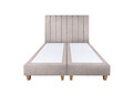 Pat matrimonial, Stockholm, Lines E, 160x200 cm, saltea tip Pocket, topper memory, Taupe