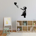 Decoratiune de perete, Banksy, Metal, Dimensiune: 105 x 85 cm, Negru