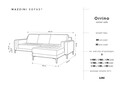 Coltar dreapta, Orrino, Mazzini Sofas, 4 locuri, 242x164x82 cm, catifea, albastru regal