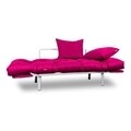 Canapea extensibila Gauge Concept, Pink, 2 locuri, 190x70 cm, fier/poliester