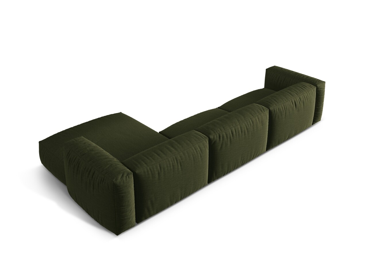 Coltar modular dreapta 3 locuri, Martina-169, Micadoni Home, 332x176x75 cm, tesatura structurata catifelata, verde - 1 | YEO