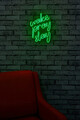 Decoratiune luminoasa LED, Wake Pray Slay, Benzi flexibile de neon, DC 12 V, Verde