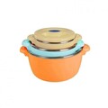 Set 3 caserole termice Belly orange, Art of Dining by Heinner, 2L/4L/6L, inox/polipropilena, multicolor