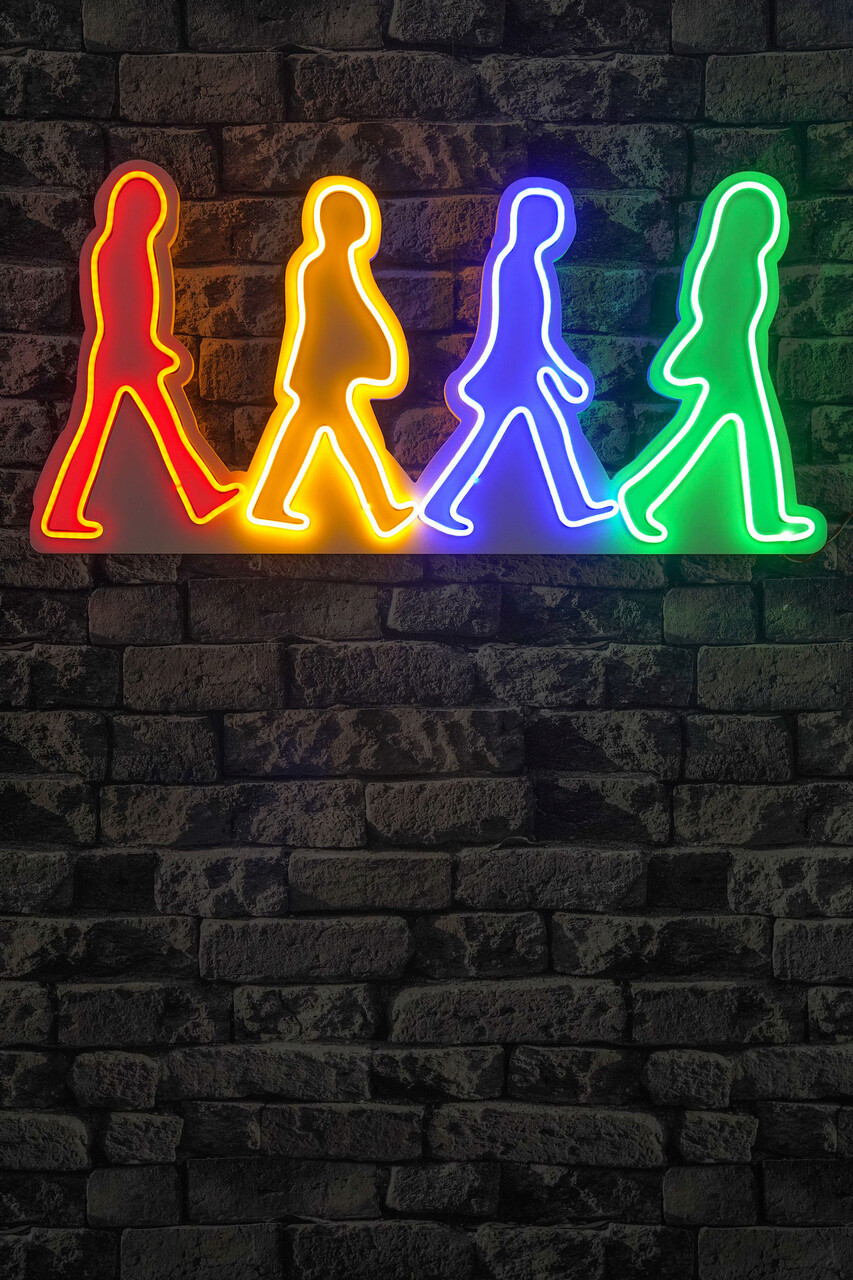 Decoratiune luminoasa LED, The Beatles, Benzi flexibile de neon, DC 12 V, Multicolor - 1 | YEO