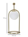 Lampa de masa Glamy Arc -B, Mauro Ferretti, Ø21 x 50 cm, 1 x E14, 40W, fier/sticla, auriu/alb