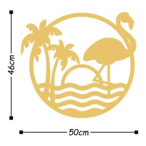 Decoratiune de perete, Holiday, Metal, Dimensiune: 50 x 46 cm, Auriu