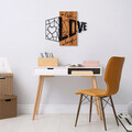 Decoratiune de perete, Live Love Laugh, Lemn/metal, Dimensiune: 68 x 58 cm, Nuc / Negru