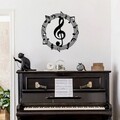 Decoratiune de perete, Musical 2, Metal, Dimensiune: 63 x 70 cm, Negru