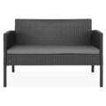 Set mobilier pentru gradina/terasa, 4 piese, Laredo, otel, negru/gri