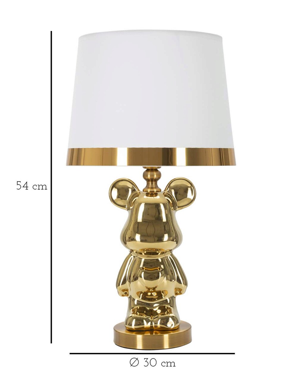 Lampa de masa Bear, Mauro Ferretti, Ø30 x 54 cm, 1 x E27, 40W, ceramica/fier, auriu