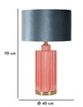 Lampa de masa Helene, Mauro Ferretti, 1 x E27, 40W, 40x70 cm, sticla/fier/catifea, rosu/albastru