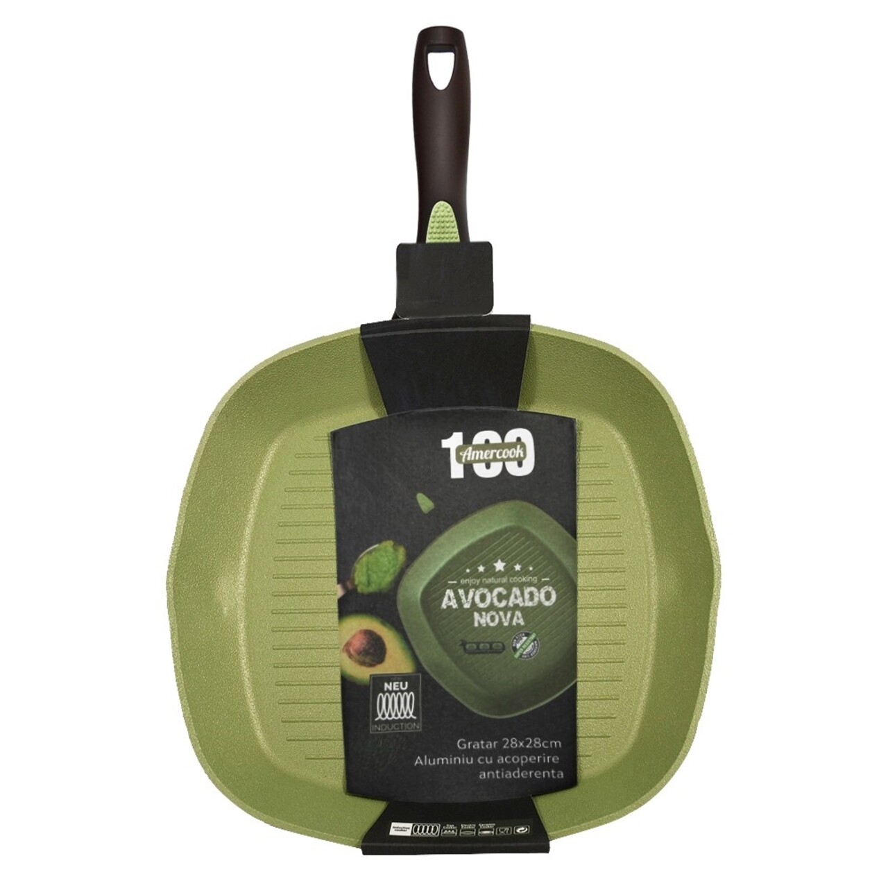 Tigaie Grill Avocado, Oti, 28x28 Cm