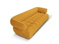 Canapea 3 locuri, Reese-192, Micadoni Home, 256x100x84 cm, catifea structurata, galben mustar