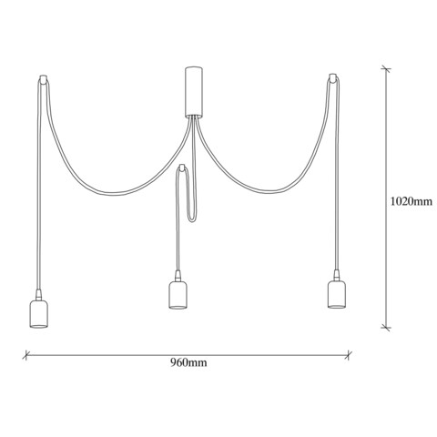 Candelabru, Nitid, Kabluni - MR - 915, E27, 100 W, metal