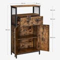 Bufet multifunctional, Vasagle, 60x30x108 cm, PAL/otel, maro rustic