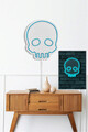 Decoratiune luminoasa LED, Skull, Benzi flexibile de neon, DC 12 V, Albastru