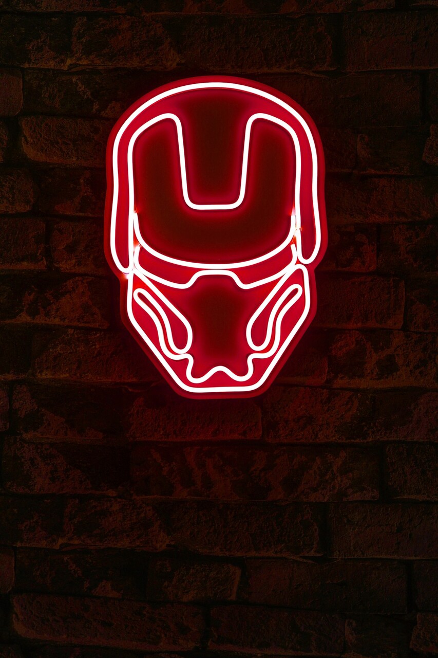 Decoratiune luminoasa LED, Iron Man, Benzi flexibile de neon, DC 12 V, Rosu - 1 | YEO